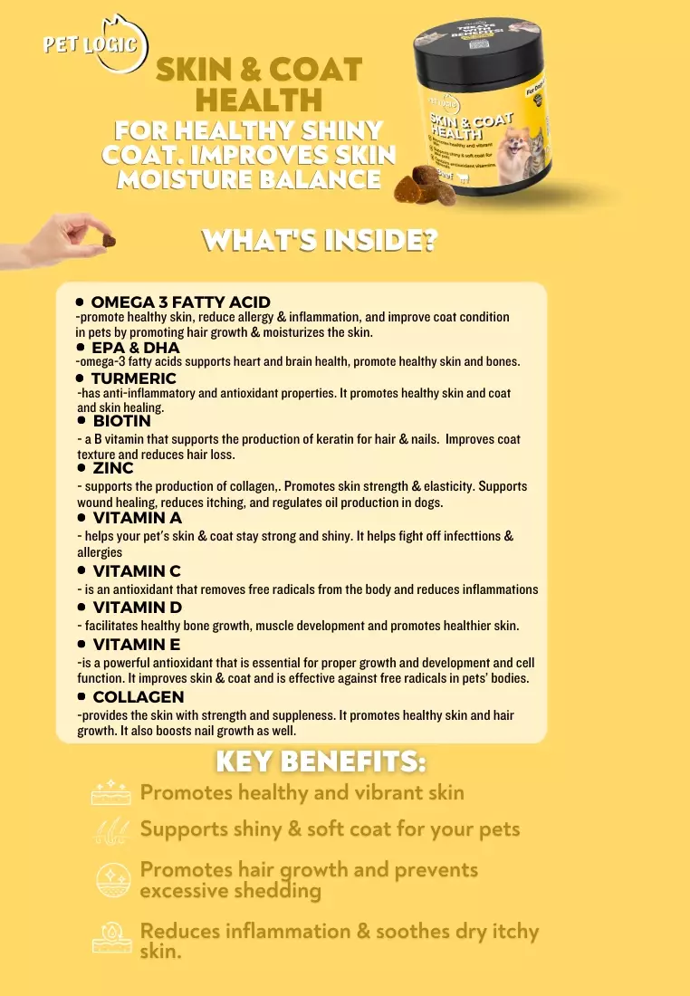 Buy Pet Logic Skin & Coat Health Chicken 240g Dog & Cat Treats