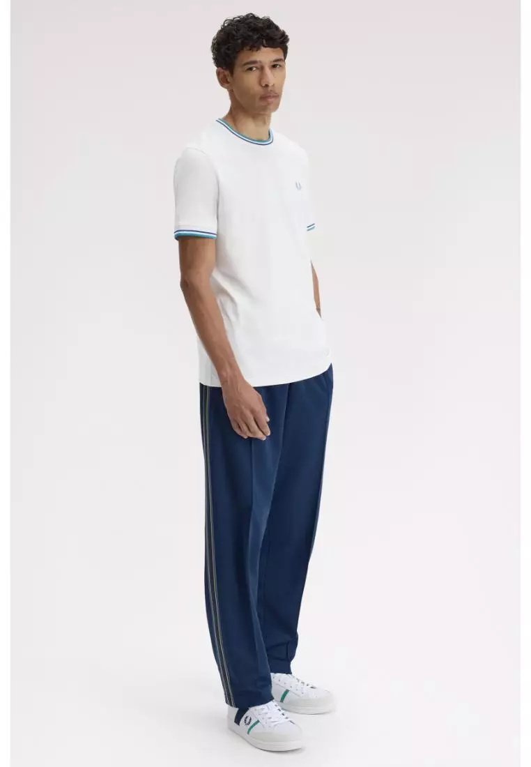 Fred Perry M1588 Twin Tipped T-Shirt (Snow White / Deep Mint / Soho Eclipse)