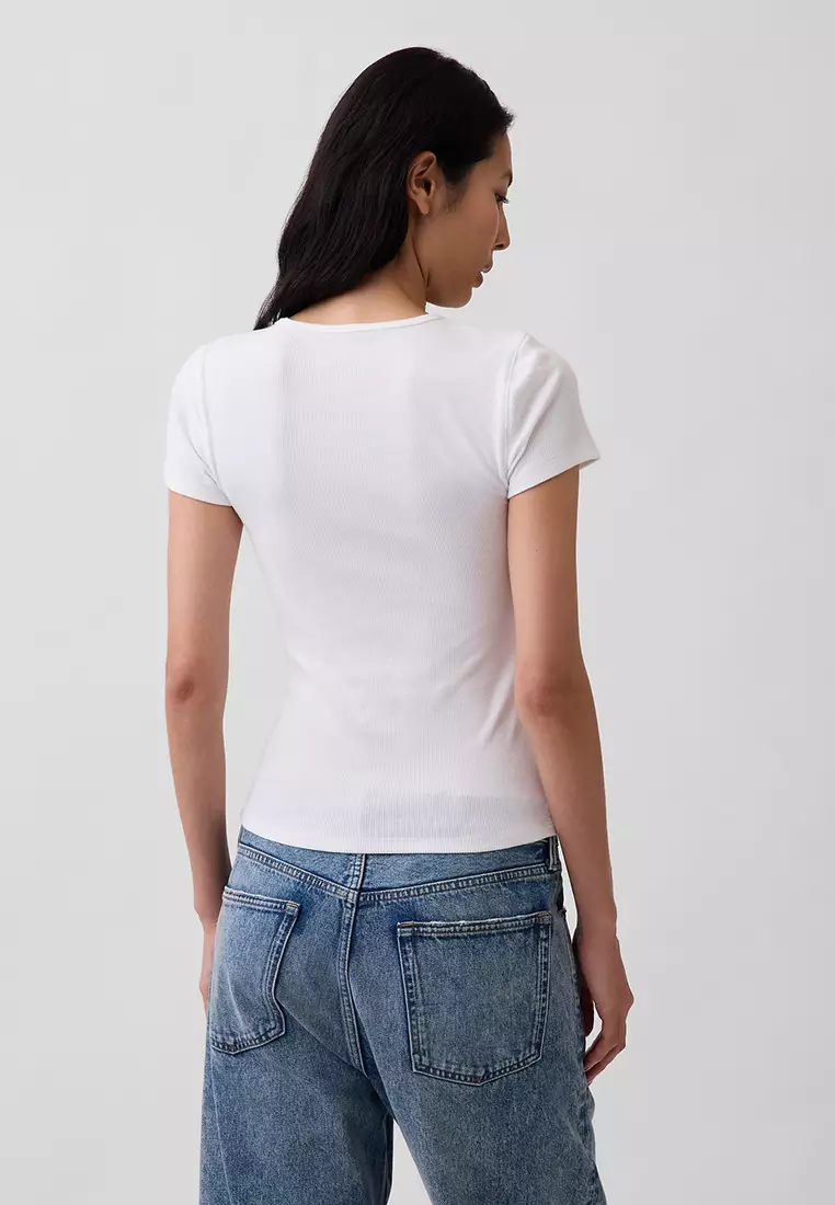 Modern Ribbed Logo T-Shirt