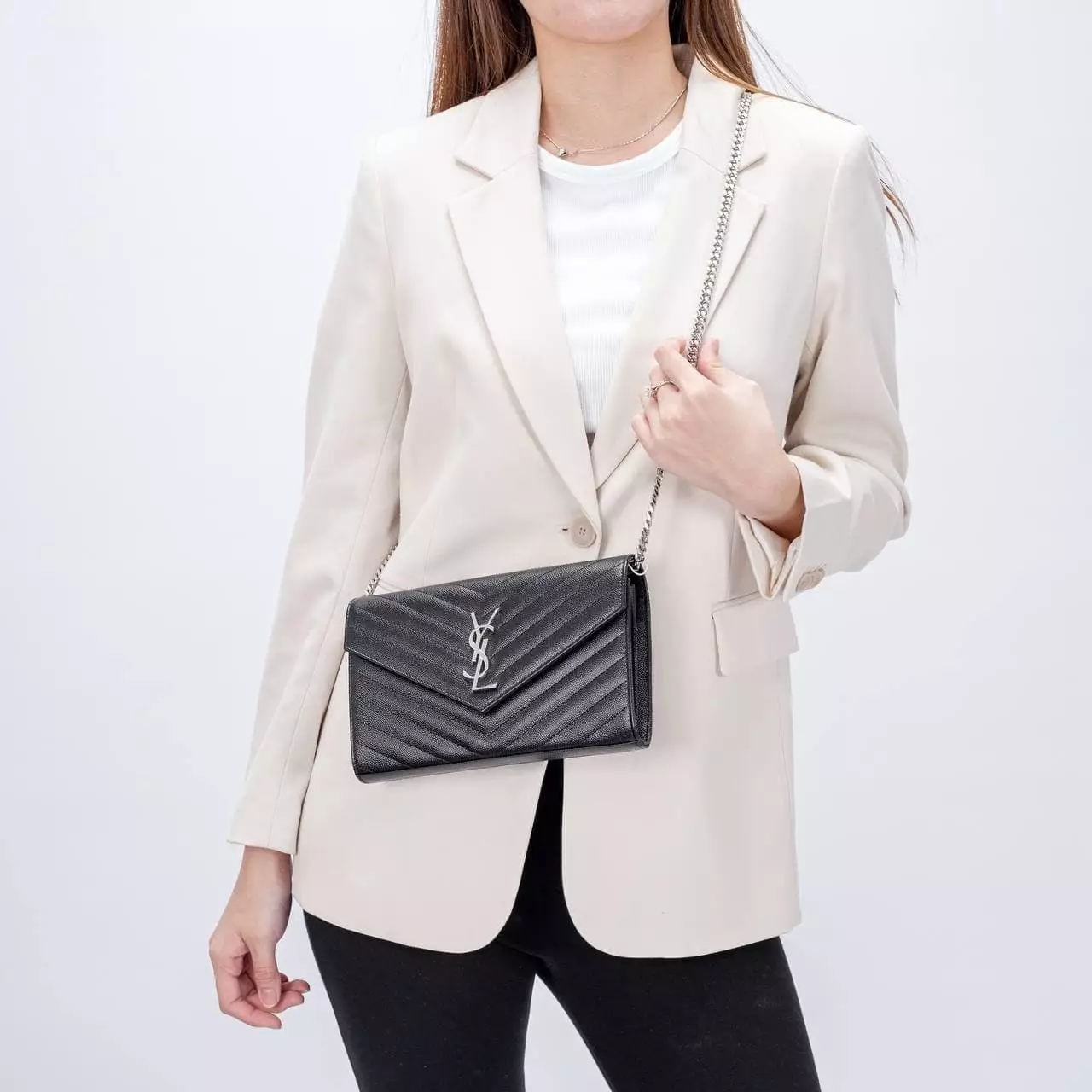 Cassandre Matelasse Envelope Woc 22cm Black Shw