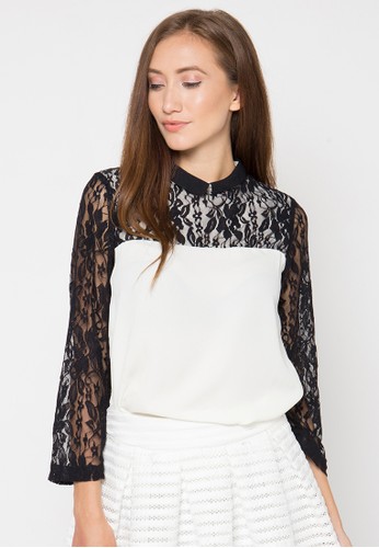 Lace Black And Cream Top