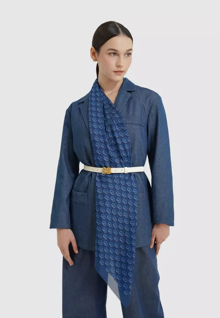Prism Voile Square - Blueberry