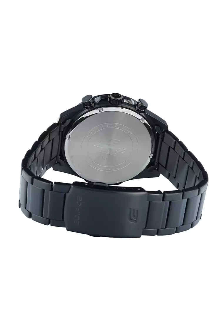 Casio Edifice Chronograph EFR-571DC-2AV Jam Tangan Analog Pria Black Dial - Black Stainless Steel