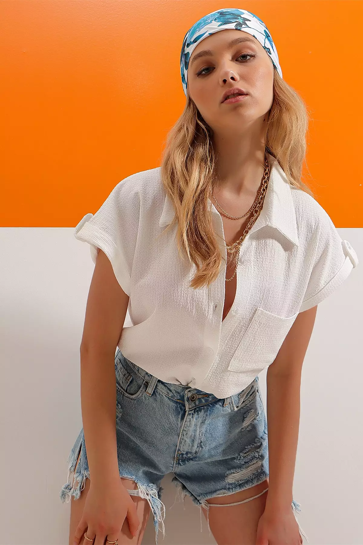 Textured Short Sleeves Shirt