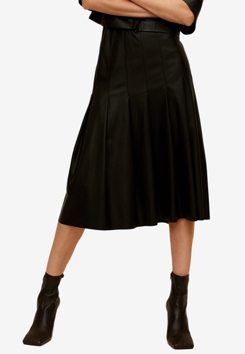Buy Mango Faux Leather Pleated Skirt Online Zalora Malaysia