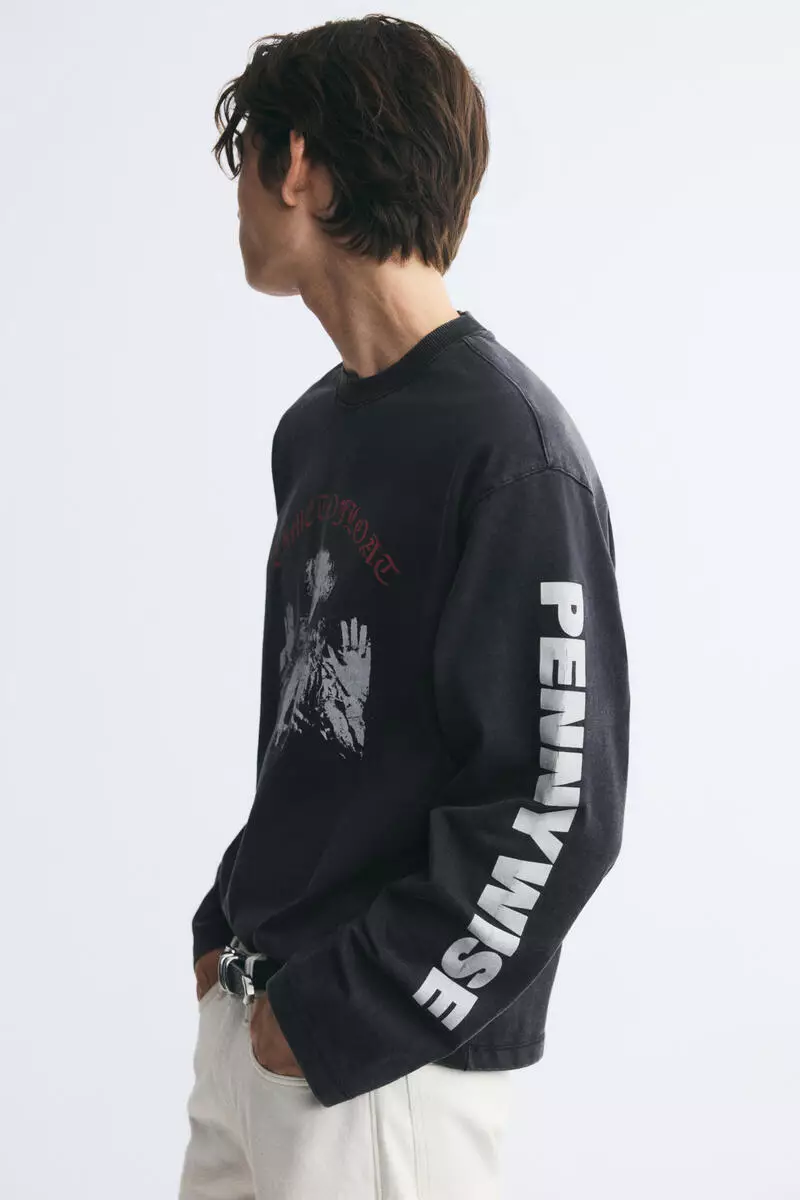 Regular Fit Boxy printed cotton T-shirt