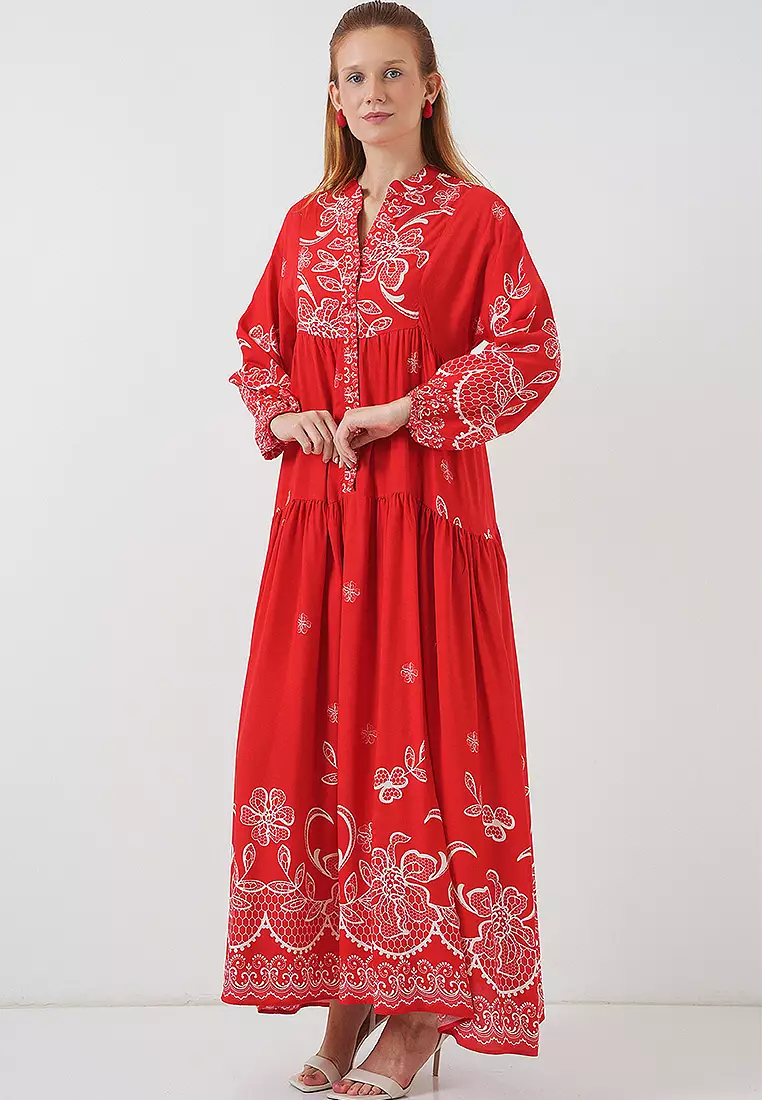 Modest Printed Maxi Dress