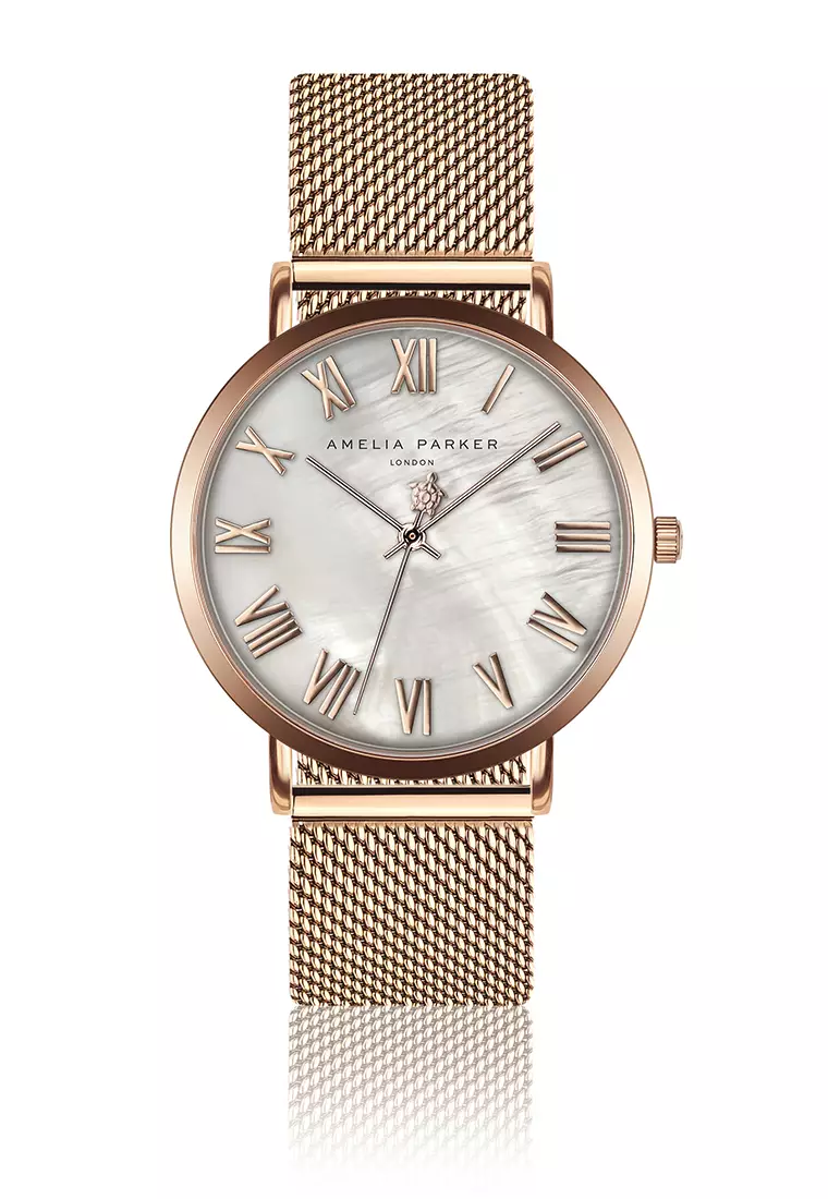 Buy Amelia Parker Amelia Parker Classique Rose gold Mesh women watch