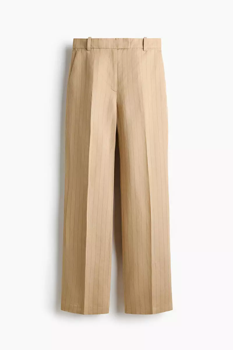 Tailored linen-blend trousers