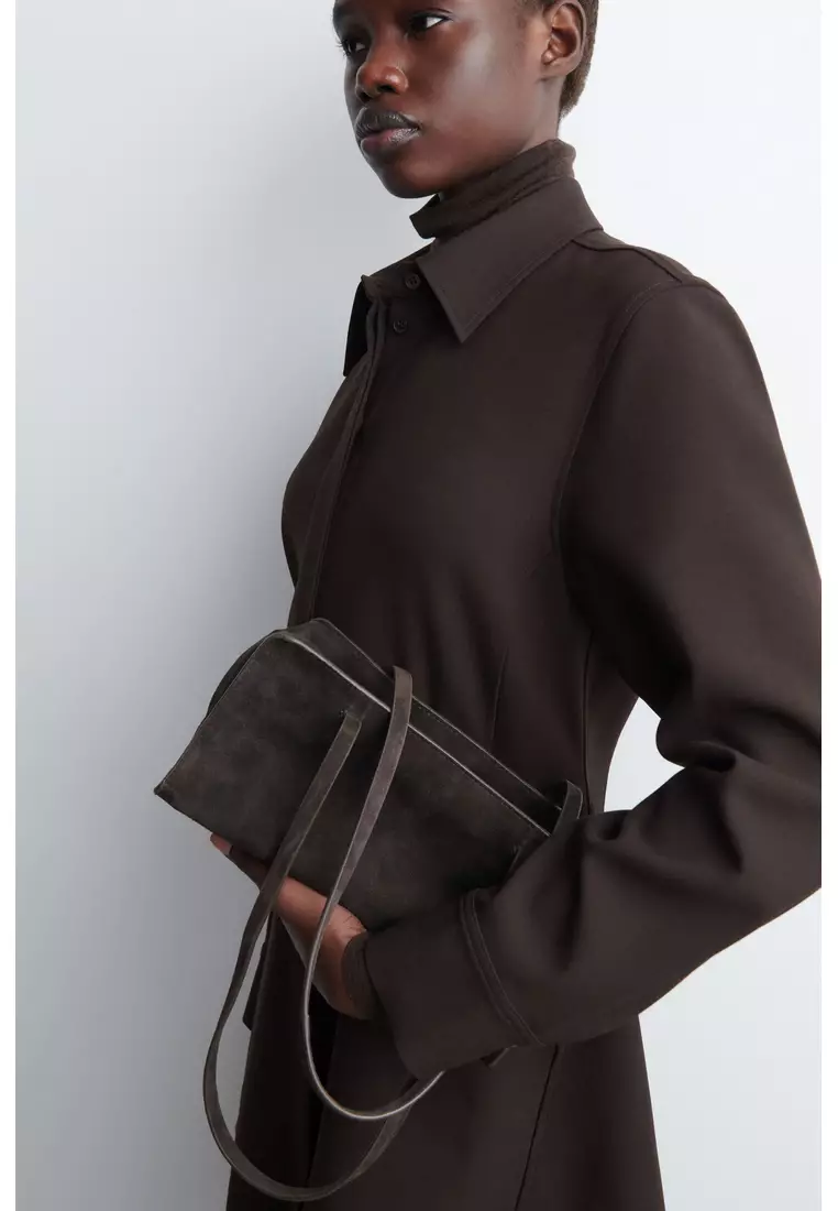 LONG-SLEEVED MINI SHIRT DRESS