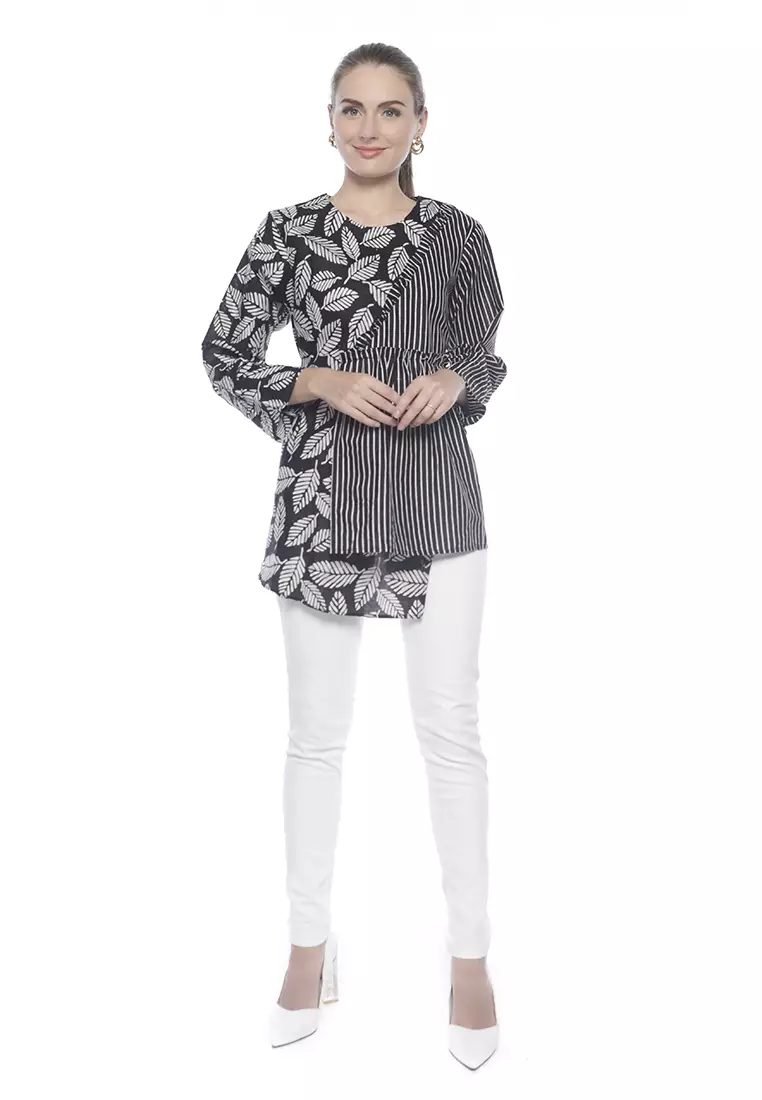 Daun Lurik Blouse Batik Premium Wanita Casual Modern