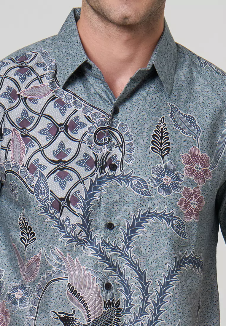 Slimfit Trisatya Kemeja Batik Pria Lengan Pendek
