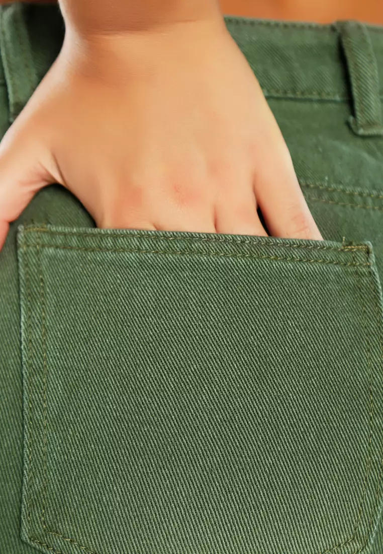 Army Green Ultra Comfortable Loose Fit Denims