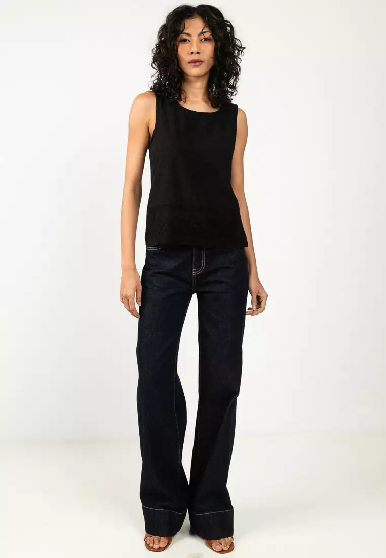 Sleeveless Mix Jersey Top