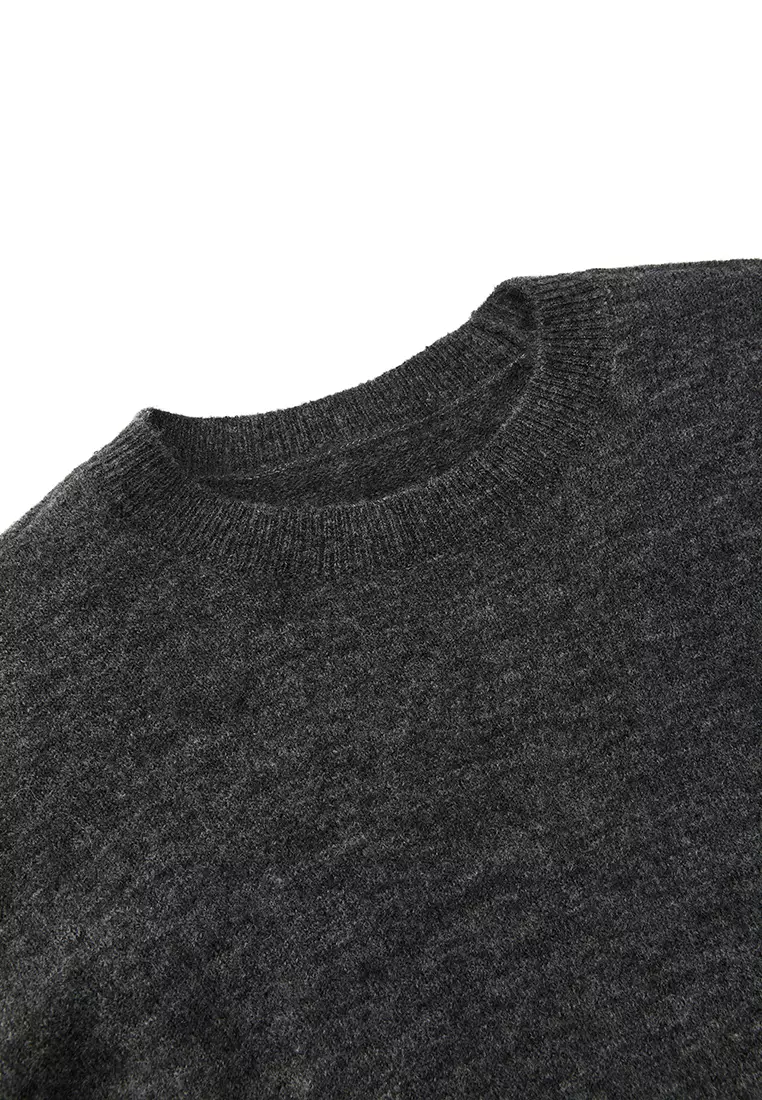 Sweater / Oversized Knitted Denim Panel Pullover