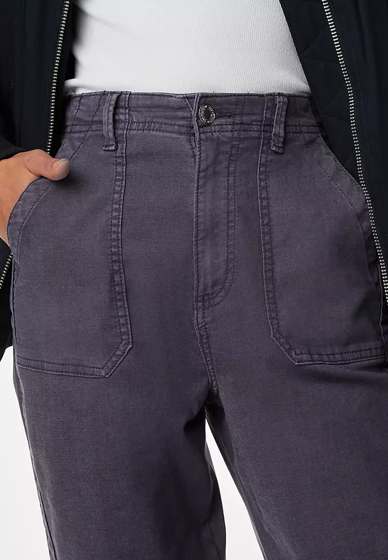 Cotton Blend Slim Fit Ankle Grazer Joggers