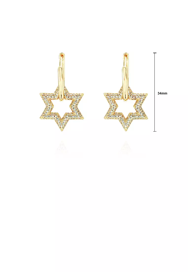 Gold plated new arrivals star earrings