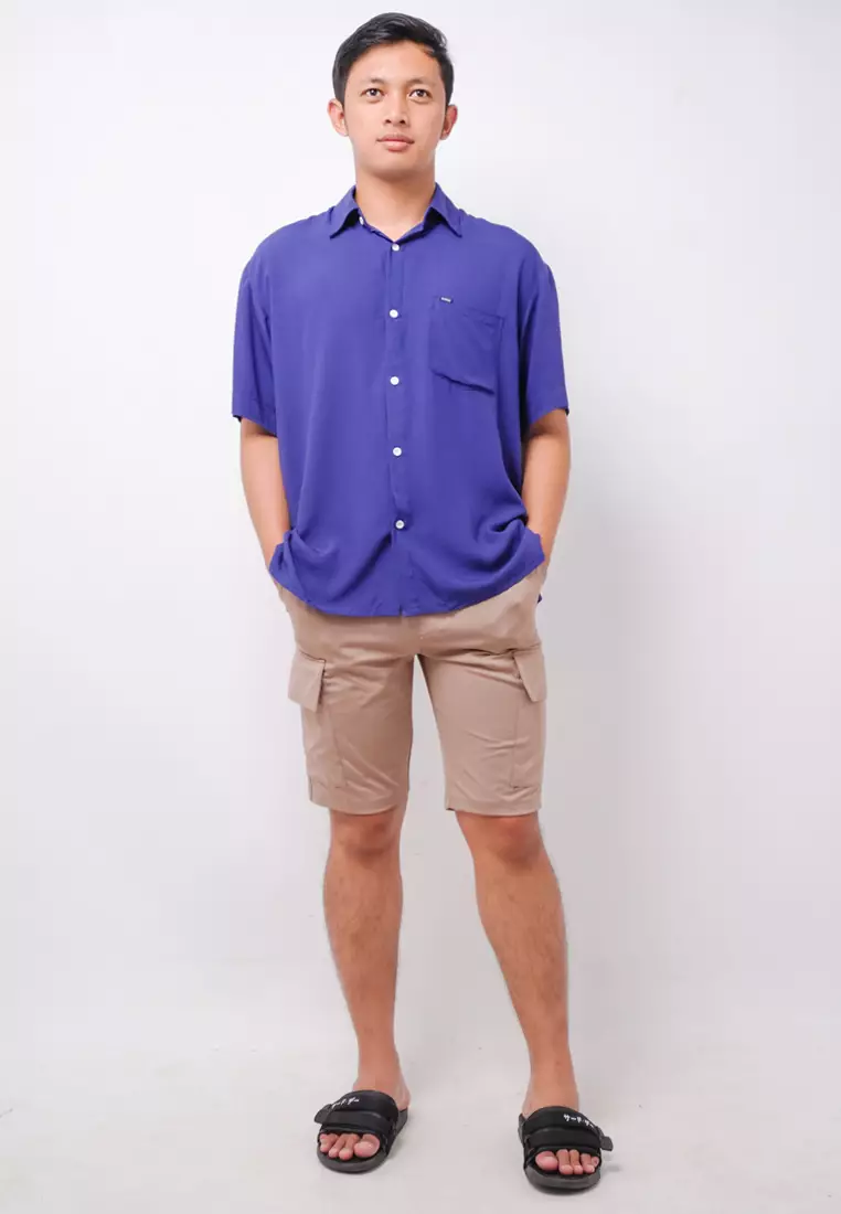 NTA76 Kemeja MKM Men Basic Polos Navy With Pocket