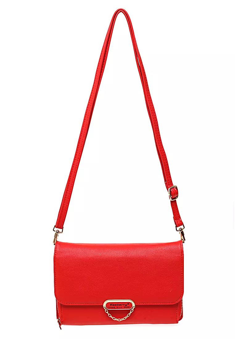 Sling Bag Tas Dompet Wanita Elegant Design Many Slot Material Leather Kulit ORIGINAL