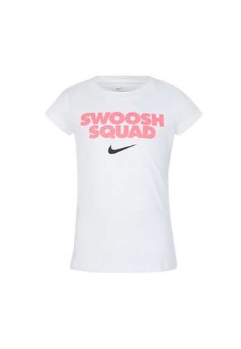 Nike white Nike Swoosh Squad Core Tee (Toddler) BD946KABE30F0FGS_1