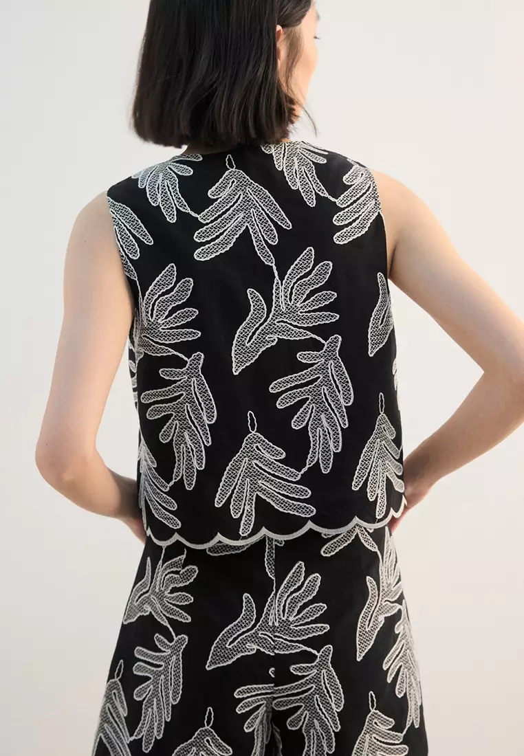 Embroidered Waistcoat With Bows