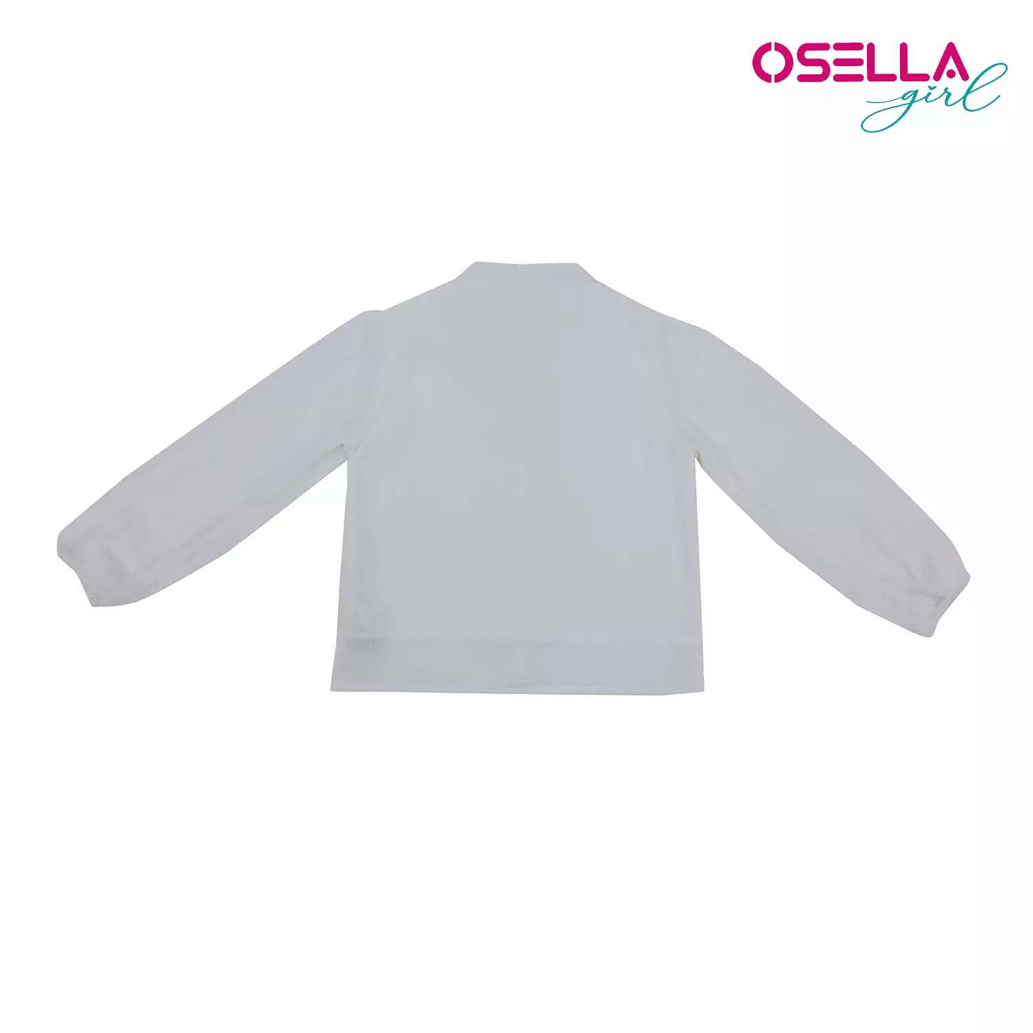 Osella Crinkle Long Sleeve Blouse In White 2337500401 | Baju Lengan Panjang Anak Perempuan