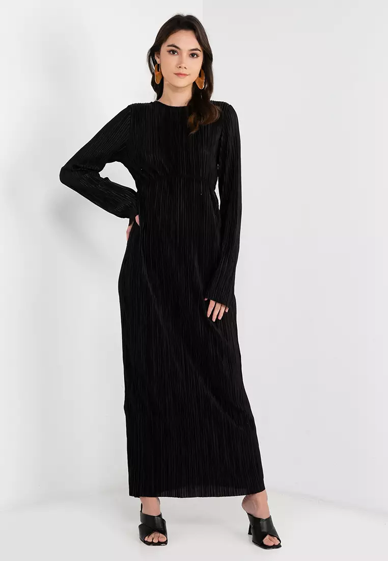Buy KNUE Pleated Long Sleeves Dress 2024 Online | ZALORA Singapore