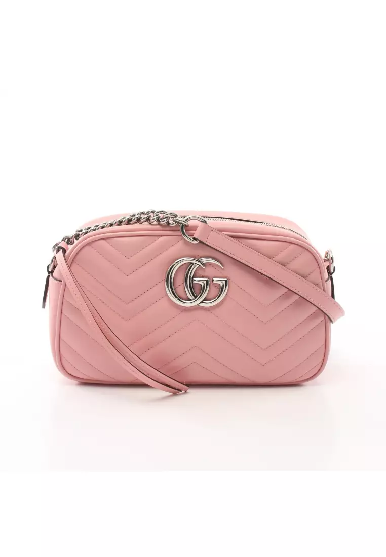 Buy Gucci Pre-loved GUCCI GG Marmont chain shoulder bag leather pink ...