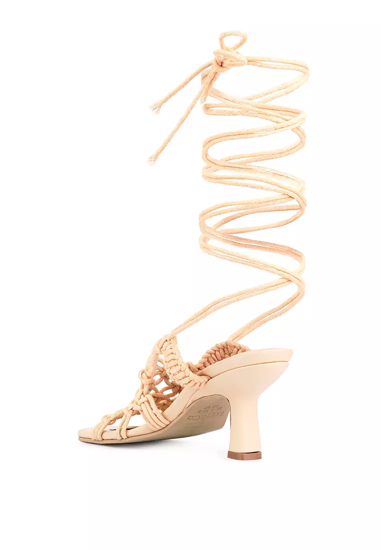Latte Braided Handcrafted Lace Up Sandal