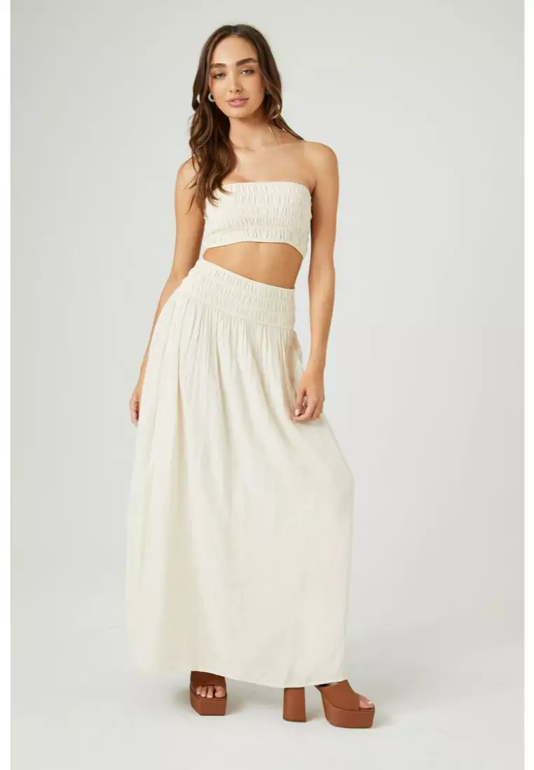 Forever 21 top white flowy skirt