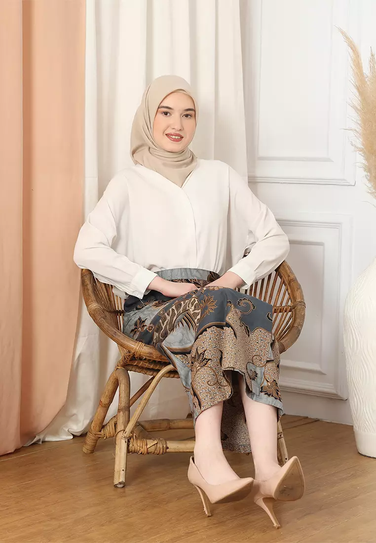 Enzy Batik Rok Batik Ranawijaya - Grey