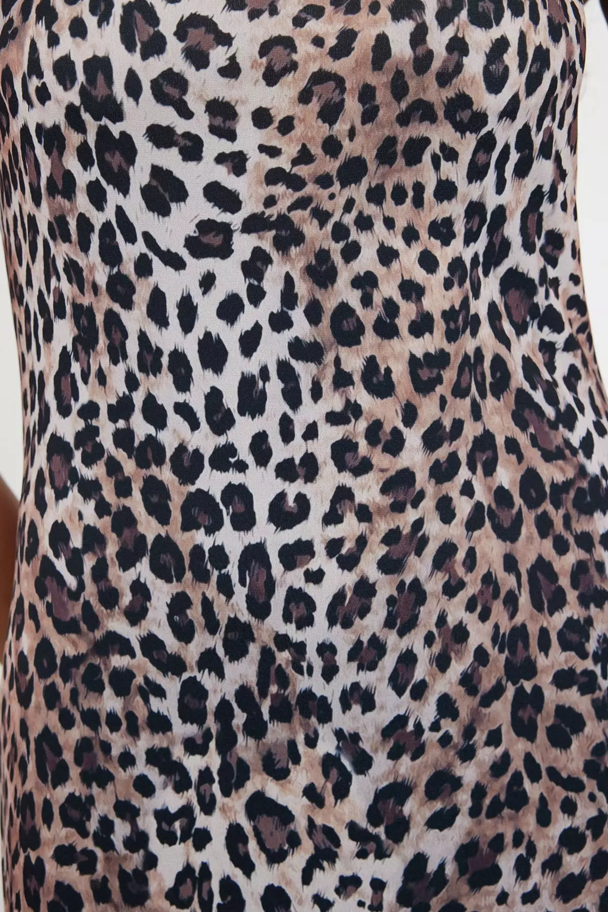 Brown Leopard Print Bodycone/Body-Fitting Strappy Knitted Maxi Dress Twoss23El2435