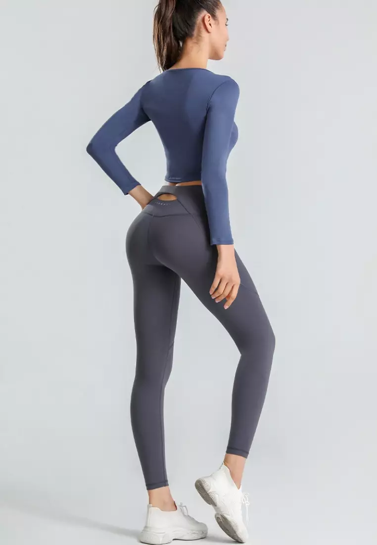 Flow Top – Women's 2-Tone Long Sleeve Crop Top for Gym & Activewear