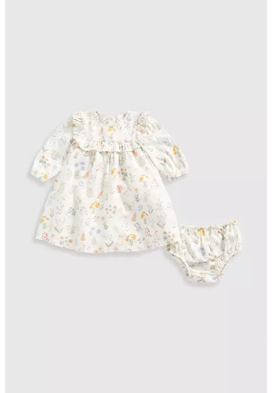 Floral Woven Dress and Knickers Set