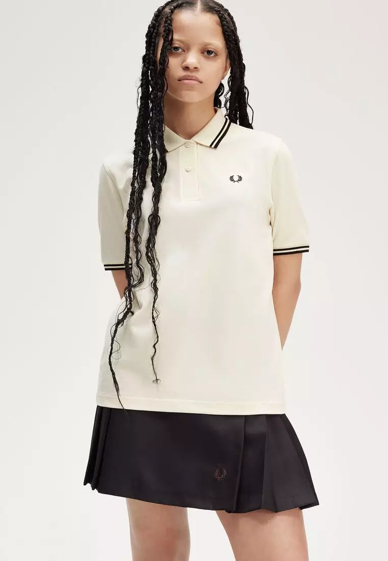 Fred Perry G3600 Twin Tipped Fred Perry Shirt (Ecru / Metallic Black / Metallic Black)