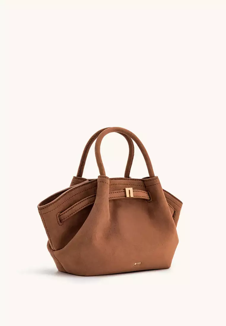 Hana Mini Faux Suede Tote Bag - Brown