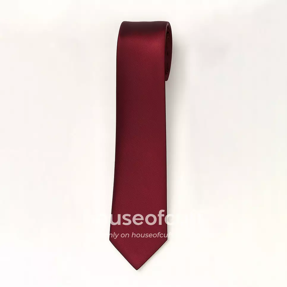 Houseofcuff dasi panjang dasi kupu pocket square satin Maroon
