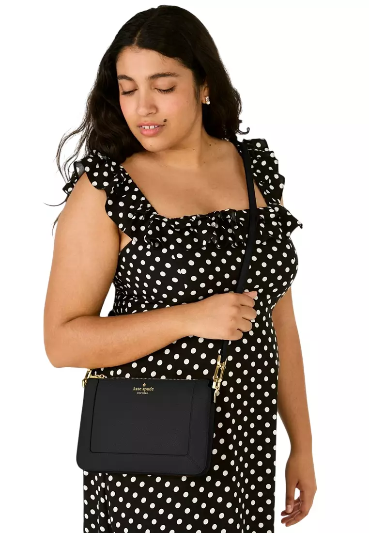 Lena Double Compartment Crossbody - Black