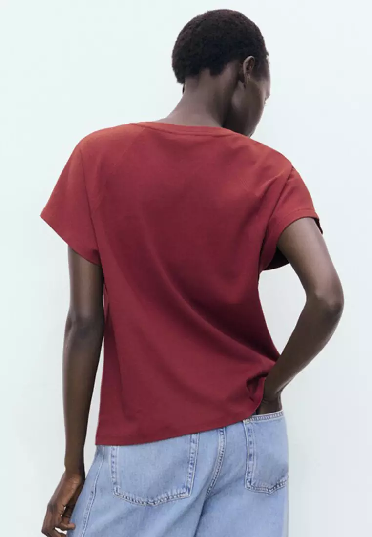 Rounded Neck Cotton T-Shirt
