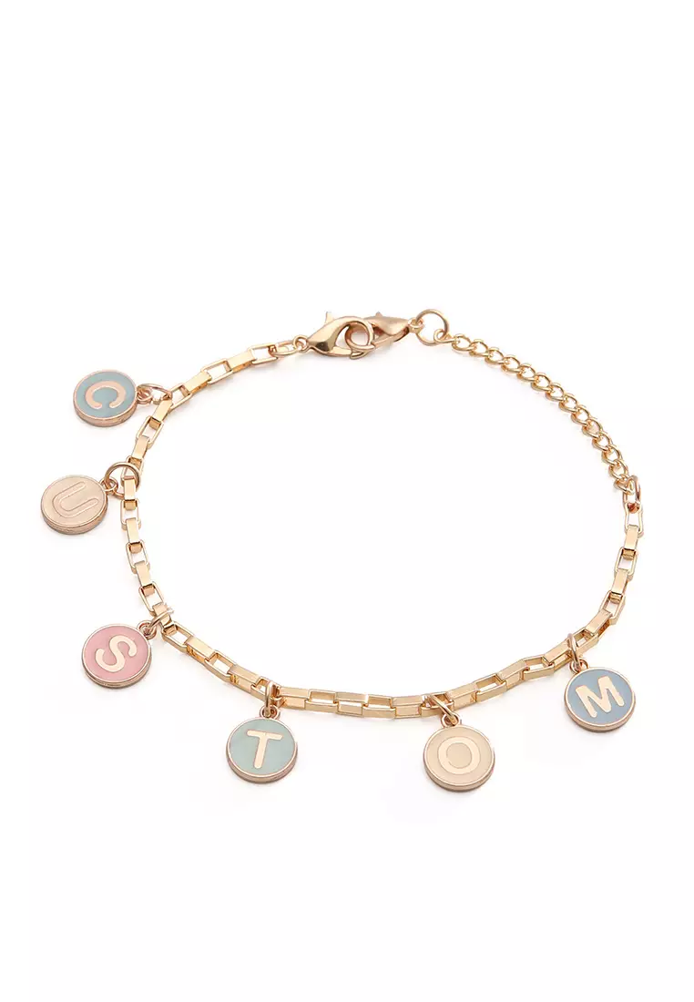 GYKACO Custom Nama Gelang / Rante Tas *** Tersedia Alphabet A - Z *** - Alphabet D