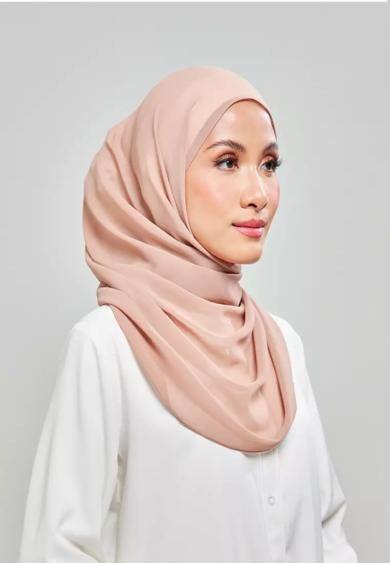 Kalsom Light Chiffon Scarf in Warm Taupe