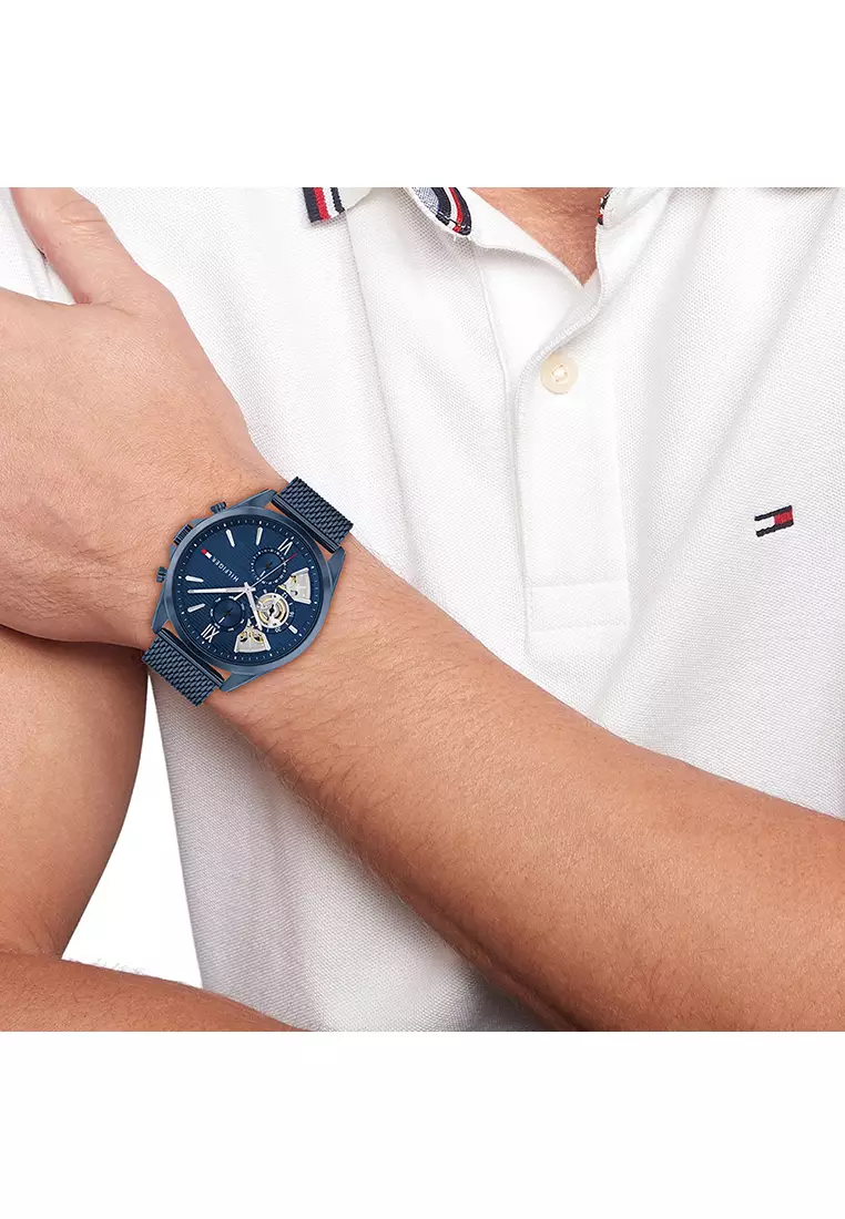 Baker Men's Watch Ionic Plated Blue Steel Strap - Blue Dial 1710648