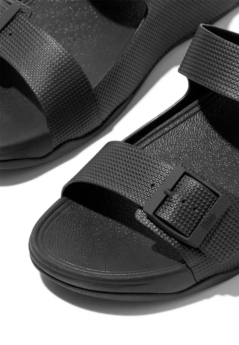 Gogh Moc Mens Buckle Embossed Leather Slides