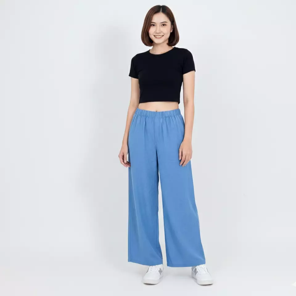 Elmira Basic Pants - Celana Panjang Wanita BIRU