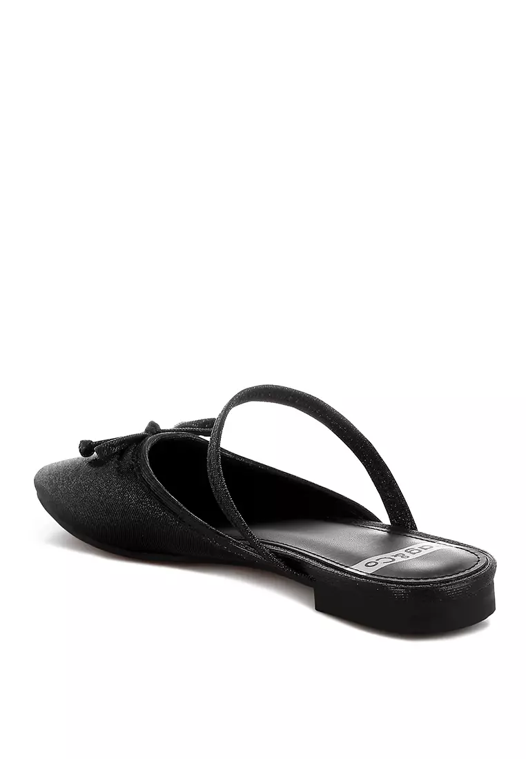 Black Glitter Ballet Mules