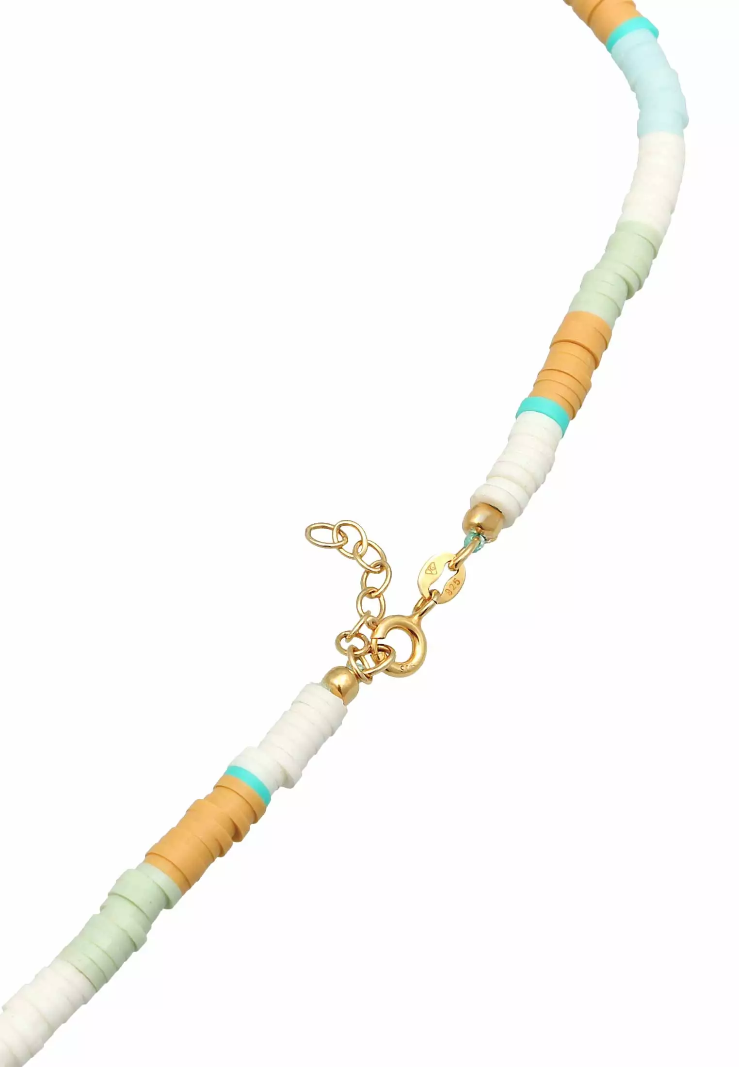 Necklace Surfer Heishi Beads Shell Core Pearls In 925 Sterling Silver