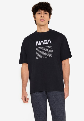 Only & Sons black Nasa Tee F3524AA9FE1F46GS_1