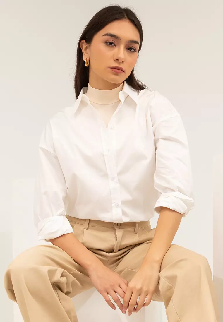 Casual button up shirts womens sale