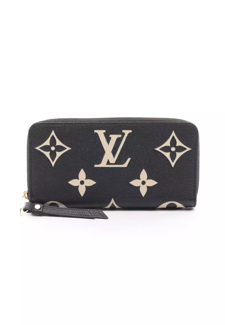 Louis Vuitton Double Zip Pochette Bicolore Black Beige Monogram Empreinte