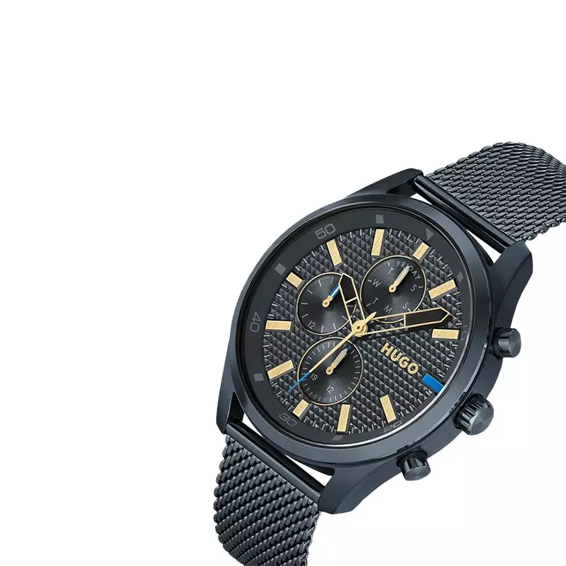 Jam Tangan Pria Hugo Boss Chase 1530262 Men Blue Dial Blue Mesh Strap